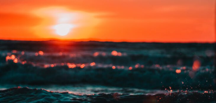 view of ocean during golden hour